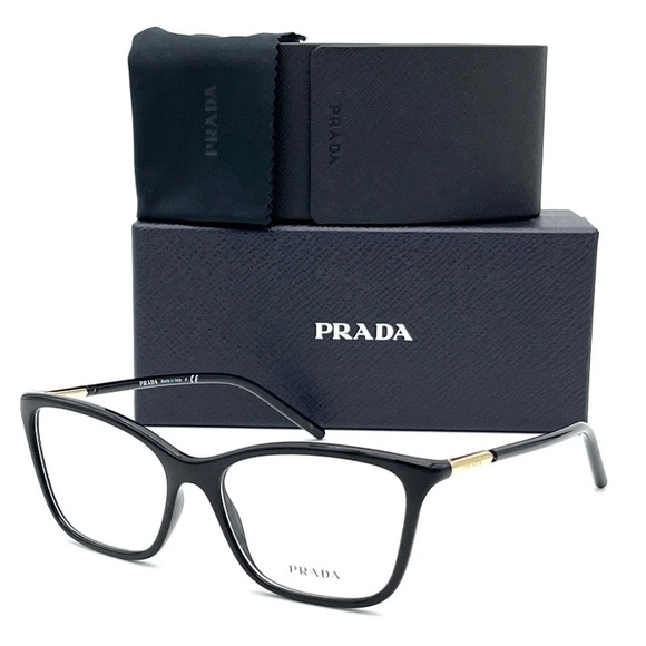 Prada PR 08WV 1AB101 Black / Demo Lens 53mm Eyeglasses - Picture 2 of 4